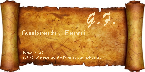 Gumbrecht Fanni névjegykártya